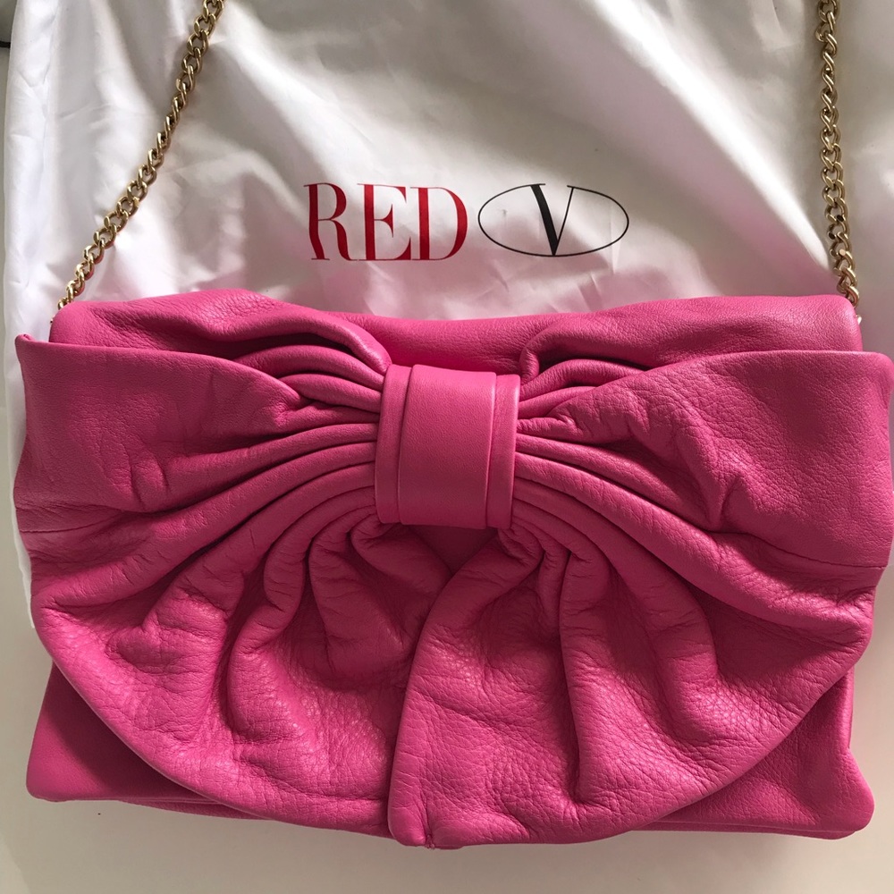 Red Valentino Pink Leather Bow Bag